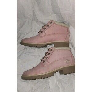 Timberland Ankle Women's Light Pink Suede  Waterproof Boots  Size 9M